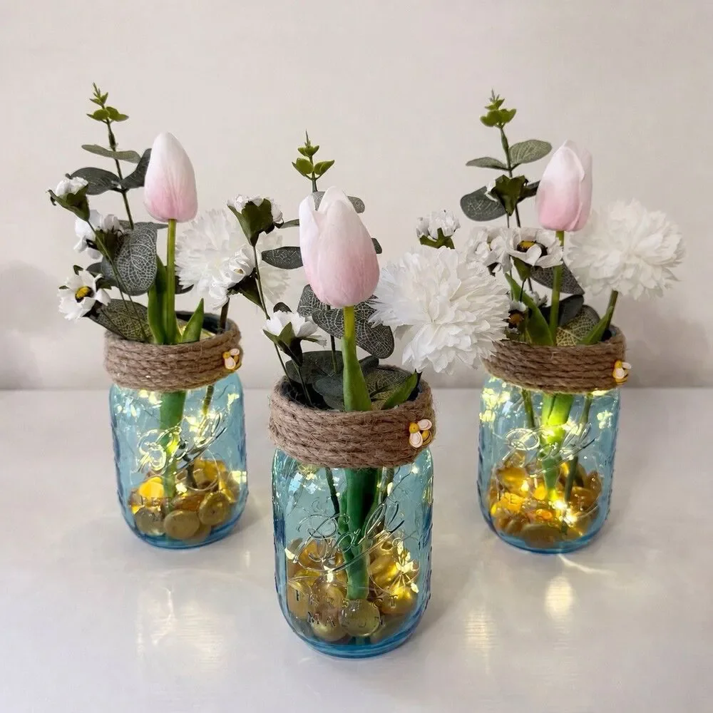 Handmade Mini Honey Bee Faux Floral Arrangement Centerpiece Baby Shower